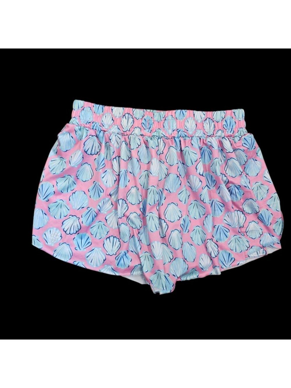 Simply Southern Womens Athletic‎ Shorts Sz S Pink Shells Blue Side Split Lined